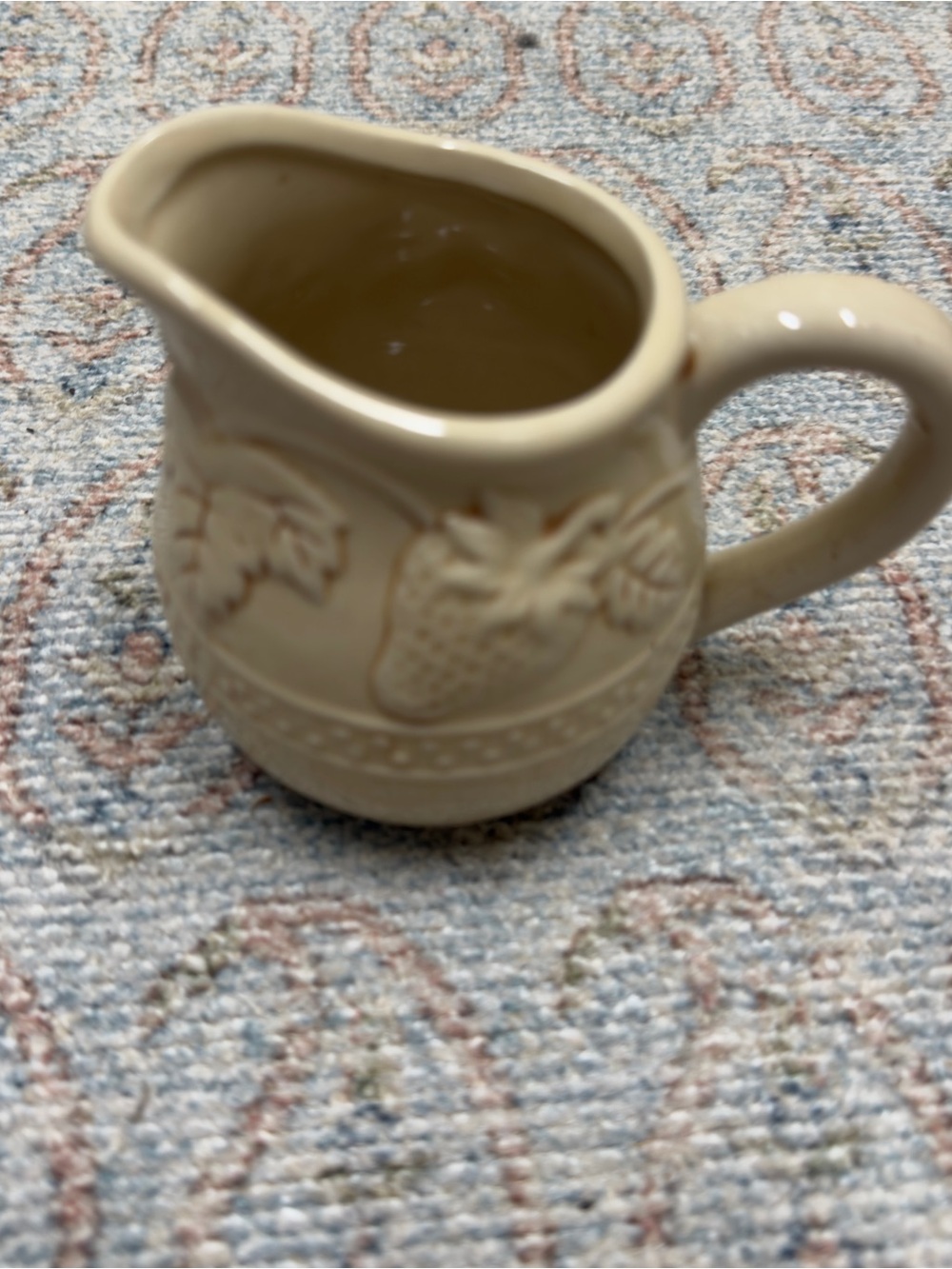 Vintage Cream Ceramic fruit decor Creamer Pitcher - Unbranded